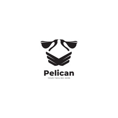 pelican bird logo art design vector template