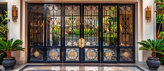 Whuntone Solid Cast Iron Gate with Black and Gold Finish