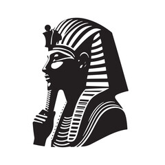 Noble Pharaoh Seti Silhouette - Illustrating the Grace and Authority of Ancient Egyptian Rule in Exquisite Detail - Minimallest Pharaoh Seti Vector
