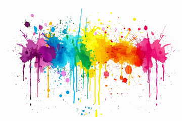 Fototapeta premium Illustration of many colorful splashes of color on a white background
