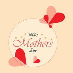 Happy Mothers Day lettering with white background.