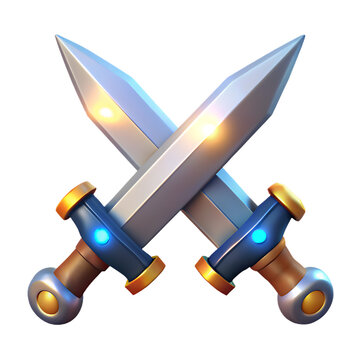 crossed swords isolated icon. emoji illustration. crossed swords