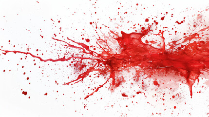 Fototapeta premium Illustration of many red splashes of color on a white background