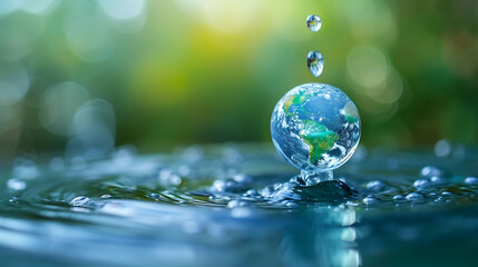 Fototapeta na wymiar World Water Day Concept. Every Drop Matters. environment day, and global warming concept.