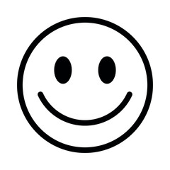 black vector smile emoji icon on white background