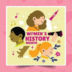 flat women s history month design vector illustration