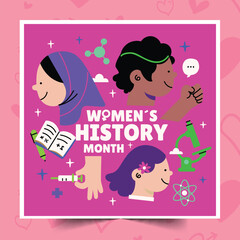 flat women s history month design vector illustration