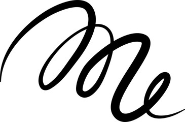 Spiral wave line or curved pattern. Graphic element