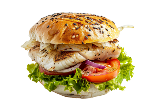 Fish burger cut out picture