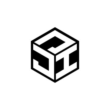 JIJ letter logo design with white background in illustrator, cube logo, vector logo, modern alphabet font overlap style. calligraphy designs for logo, Poster, Invitation, etc.