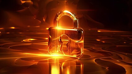 A graphic of a padlock on a digital file represents the security measures put in place to protect digital intellectual property from unauthorized access or theft.