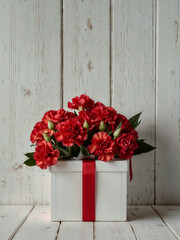 Fototapeta na wymiar carnation bouquet for mother's day gift