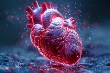 Human Circulatory System Heart Anatomy in human full body - obrazy, fototapety, plakaty