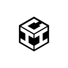 IIC letter logo design with white background in illustrator, cube logo, vector logo, modern alphabet font overlap style. calligraphy designs for logo, Poster, Invitation, etc.