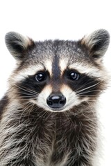 Fototapeta premium Cute Funny Raccoon Portrait on White Background