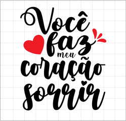 Valentine's Day vector card in Brazilian Portuguese