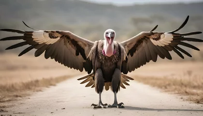 Foto op Plexiglas A Vulture With Its Wings Spread Wide Displaying I Upscaled 3 © Esra