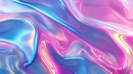 Abstract background, wallpaper, holographic texture, smooth, iridescent, close up of a holographic background with shades of purple, magenta, violet, and electric blue. fluid pattern fractal art