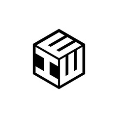 IWE letter logo design with white background in illustrator, cube logo, vector logo, modern alphabet font overlap style. calligraphy designs for logo, Poster, Invitation, etc.