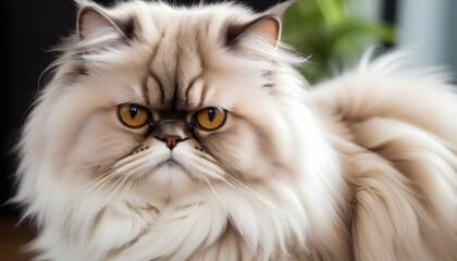 Naklejka na ściany i meble A Fluffy Persian Cat With A Luxurious Coat Upscaled 7