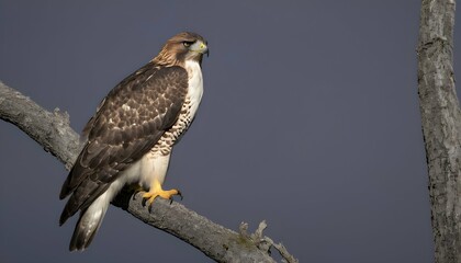A Hawk Perched On A Tree Branch Watching The Worl Upscaled 7