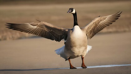 A Goose With Its Wings Spread Wide Catching The W Upscaled 4 - obrazy, fototapety, plakaty
