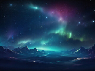 Aurora borealis over the sea inght in the night.