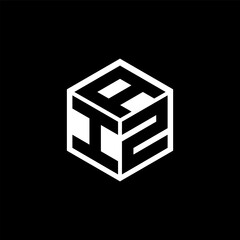 IZA letter logo design with black background in illustrator, cube logo, vector logo, modern alphabet font overlap style. calligraphy designs for logo, Poster, Invitation, etc.