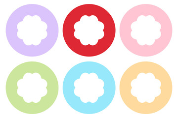 Simple Design Flower Icon Circle Flower Minimal Icon Flower Icon Flower Circle Icon Set Collection
