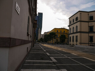 street in the town of Tirana, Albania