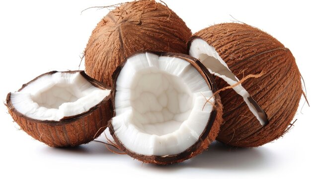 Coconut oil and coconuts by AI generated image