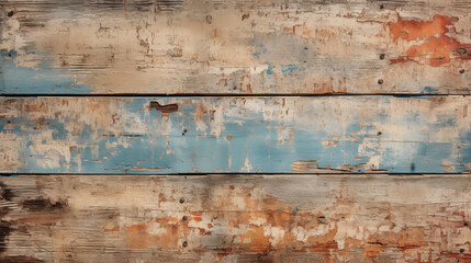 Fototapeta na wymiar Weathered Wooden Texture with Blue and White Paint