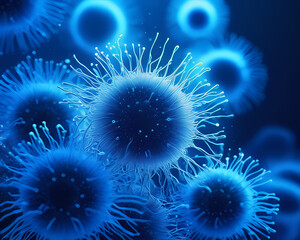 3d rendered illustration of a virus, germs, escherichia, microorganism, bacteria, spore - obrazy, fototapety, plakaty