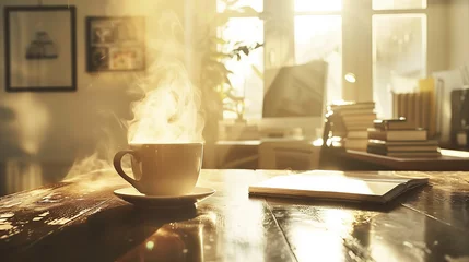 Foto op Plexiglas cup of coffee on table © Aleksandr