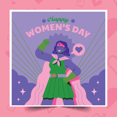 flat women s day superwoman design vector illustration
