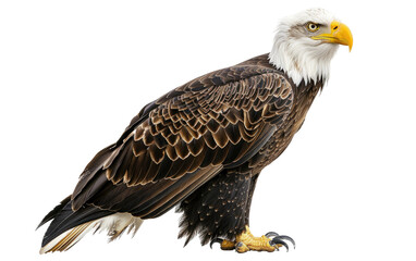 The Commanding Presence of the Bald Eagle, White Background, Generative AI. Transparent PNG