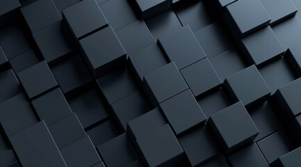 Monochromatic image featuring a seamless pattern of 3D black cubes on a textured background