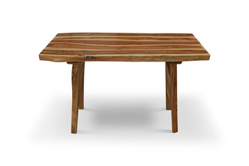 old wooden table in white background