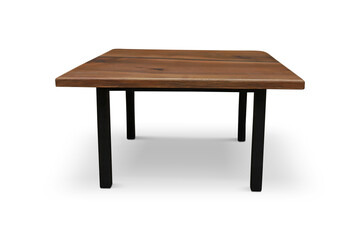 old wooden table in white background