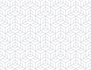 The geometric pattern with lines. Seamless vector background. White and gray texture. Graphic modern pattern. Simple lattice graphic design