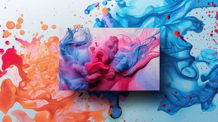 Abstract artist business card design with a splash of vibrant