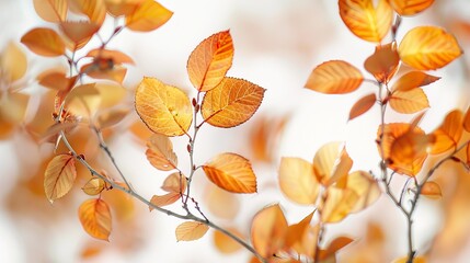 autumn leaves isolated on white background. Golden autumn;