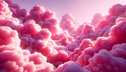 Serene Pink Clouds Adrift in a Sparkling Dreamscape - 763303564