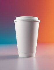 Paper coffee cup Mockup, takeaway coffee cup mock up isolated on a gradient background