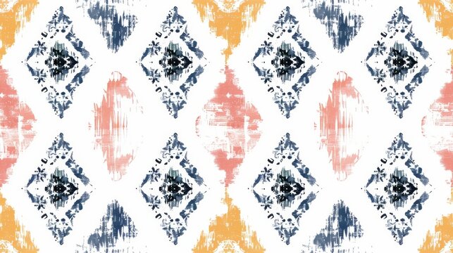 Traditional ethnic geometric ikat seamless pattern for background, carpet, wallpaper, clothing, wrapping, batik, fabric, modern illustration, and embroidery.