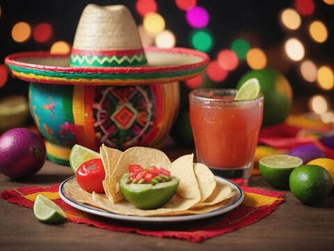 Photograph Of Traditional Cinco De Mayo Holiday Background