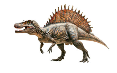 The Magnificent Spinosaurus Reigns, White Background, Generative AI. Transparent PNG