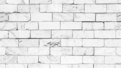 Fototapeta premium White Brick Subway Tiles: Panoramic Wall Texture
