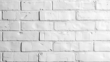 Fototapeta premium White Brick Subway Tiles: Panoramic Wall Texture