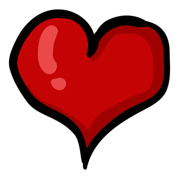 Red Heart - Hand Drawn Doodle Love Icon
